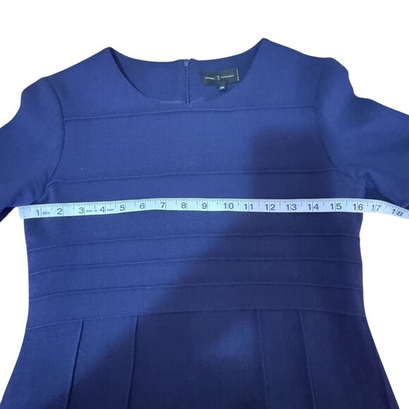 Jennifer Tattanelli Womens Navy Blue Virgin Wool Zip-Up Short Sleeve Mini Size 8 - Picture 7 of 8